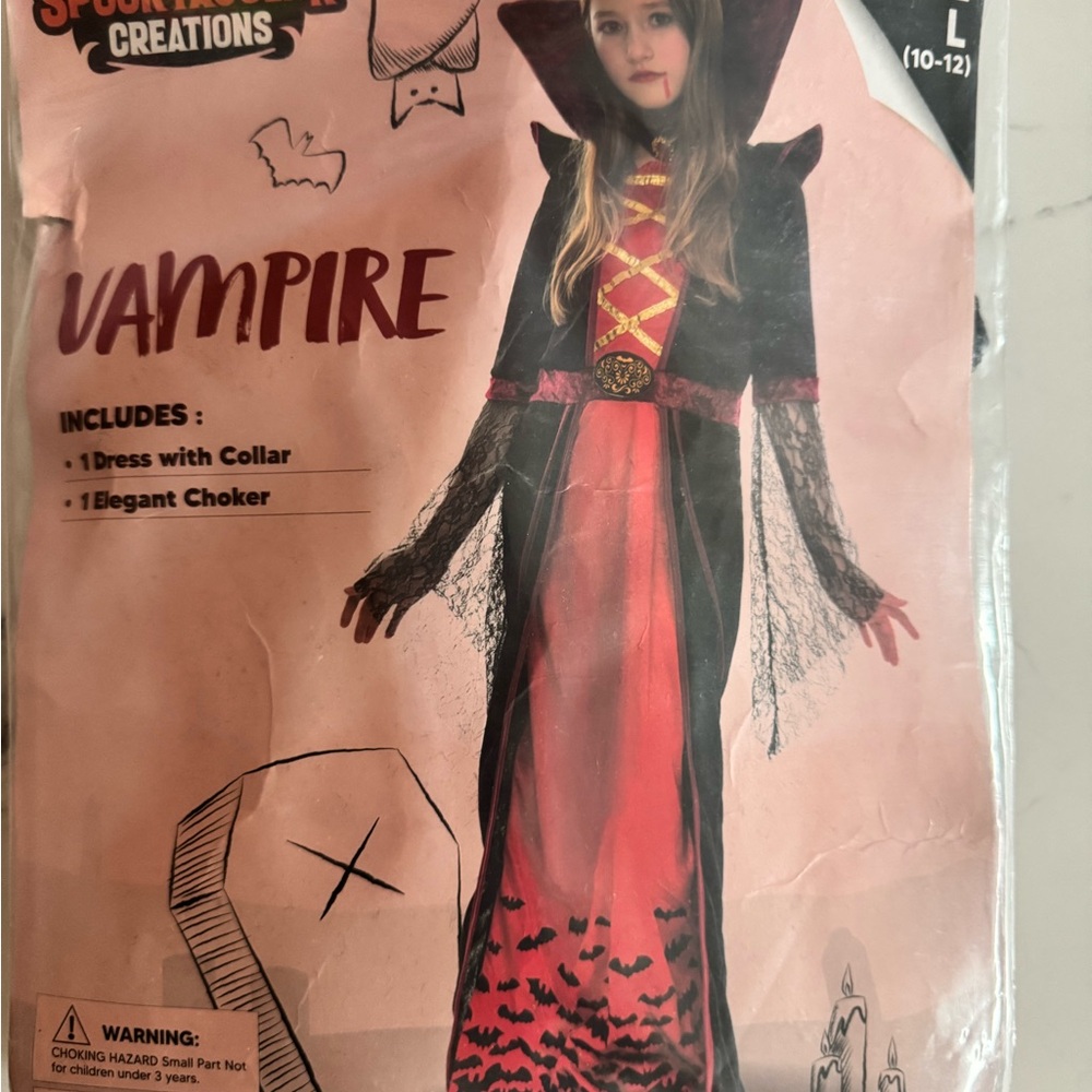 Vampire Costume for Kids - Black and Red